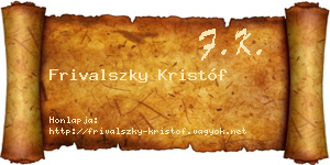 Frivalszky Kristóf névjegykártya