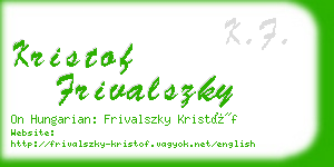 kristof frivalszky business card